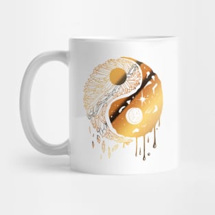 White Gold Yin Yang Crystals and The Night Sky Mug